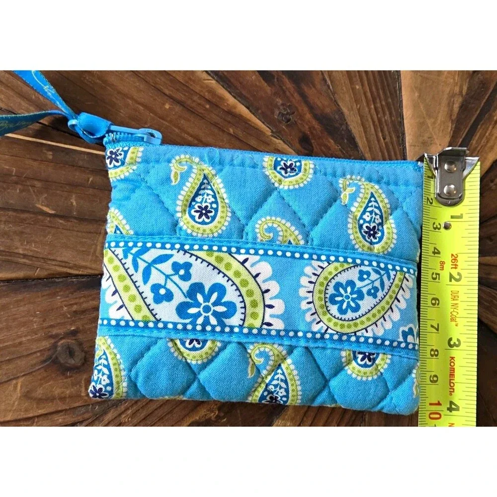 Vera Bradley Quilted Paisley Zip Pouch Coin Purse in Mediterranean Blue